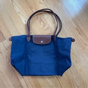 Longchamp Large Le Pliage Nylon Shoulder Tote - Navy